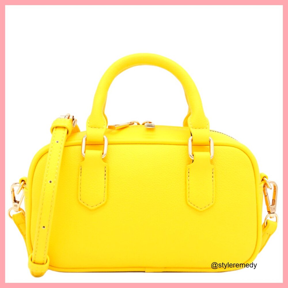 Mini PU Leather Satchel Purse Top Handle Crossbody Bag